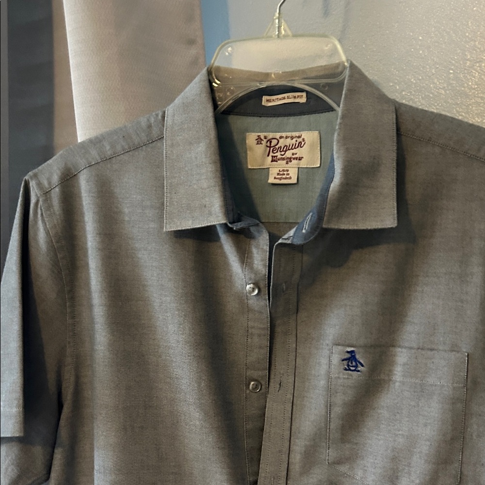 Original Penguin Men's Charcoal Button Down Shirt